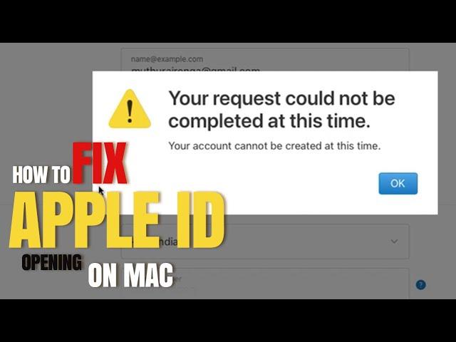 Apple id Not Creating  How to fix ,your request could not be completed at this time