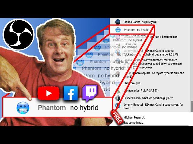 Chat Overlay In OBS Studio For Twitch, Youtube, or Facebook FREE!