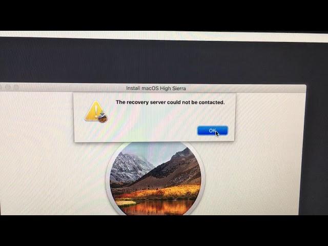 Internet Recovery Mac: recovery server could not be contacted error.  Check your wifi is connected