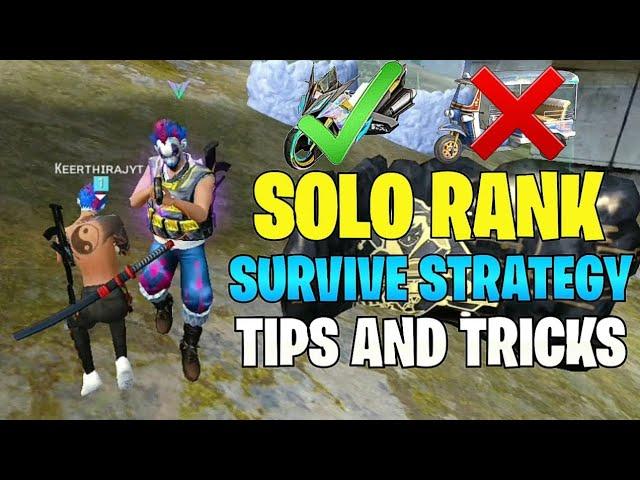 SOLO RANK  SURVIVE STRATEGY  TIPS AND TRICKS  GAMEPLAY TAMIL