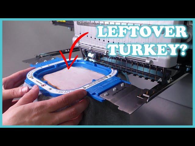 [Quick Demo] Thanksgiving Turkey Applique - Machine Embroidery on Food!