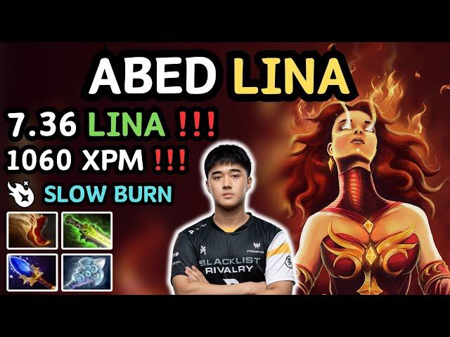  7.36 LINA Slow Burn Highlights From ABED  Lina Midlane From ABED - Dota 2