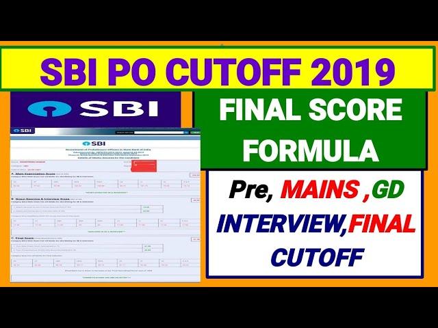 SBI PO FINAL CUT OFF 2019 || Category wise || Prelims || Mains || GD || INTERVIEW || FINAL CUTOFF ||