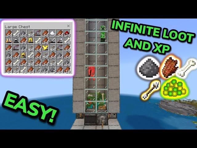 NEW SIMPLE 1.21 MOB AND XP FARM TUTORIAL in Minecraft Bedrock (No Spawner)