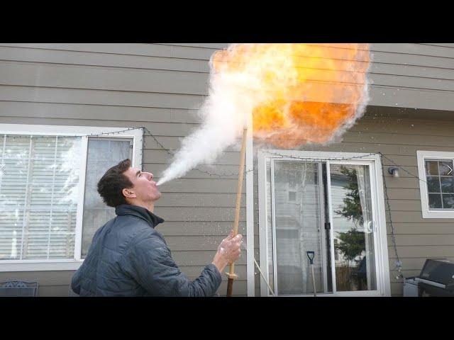 How to Firebreath (the safe-ish way)! Cornstarch fireballs