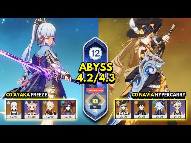 C0 Ayaka Freeze & C0 Navia Hypercarry | Spiral Abyss 4.3 Floor 12 9 Stars | Genshin Impact 4.3