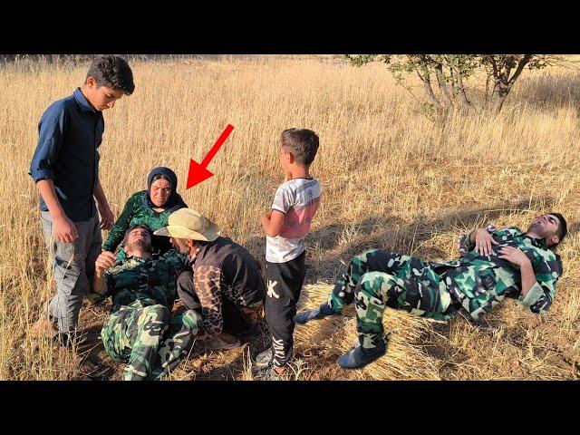 Ershad's heat stroke and fainting due to picking wheat and helping his fellow forester