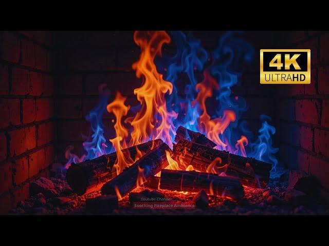 Virtual Fireplace 4K (12 HOURS) | Relaxing Fire Sounds for Sleep & Focus