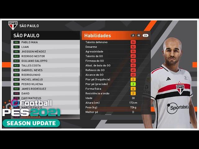 PES 2021 [PATCH BMPES V10] FACES/OVERALL DE TODOS OS JOGADORES DO SÃO PAULO (BMPES 2023)