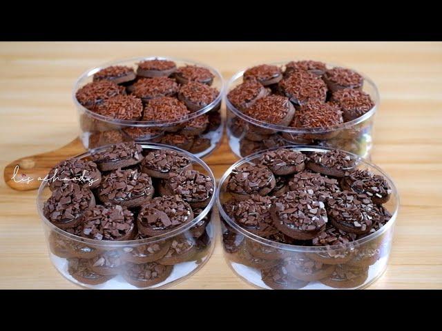 RESEP KUE KERING  TRIPLE CHOCOLATE COOKIES  1/2 kg Tepung jadi Sebanyak ini NYOKLAT BANGET