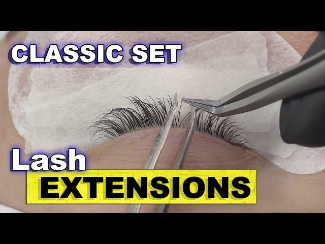 CLASSIC LASH EXTENSIONS (lash tutorial) complete process from start to finish