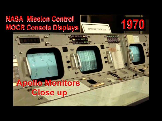 RARE NASA Mission Control Consoles CLOSE UP SCREEN VIEWS 1970 HD (Space Apollo Computers MOCR)