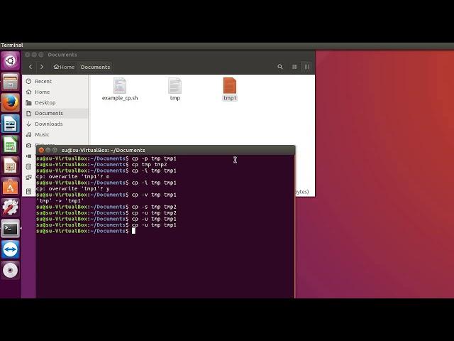 Linux command cp - How to copy files ond/or folders on the Ubuntu.