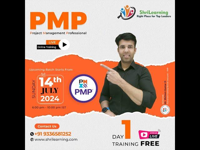 PMP Online Training | July 2024 Batch | Day 1 Training - Open For All | ShriLearning