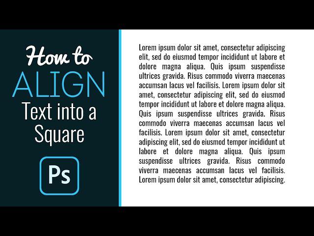 How to Align Text into a Square Perfectly - Photoshop Tutorial