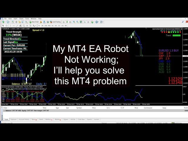My MT4 EA Robot Not Working, I’ll help you solve this MT4 problem
