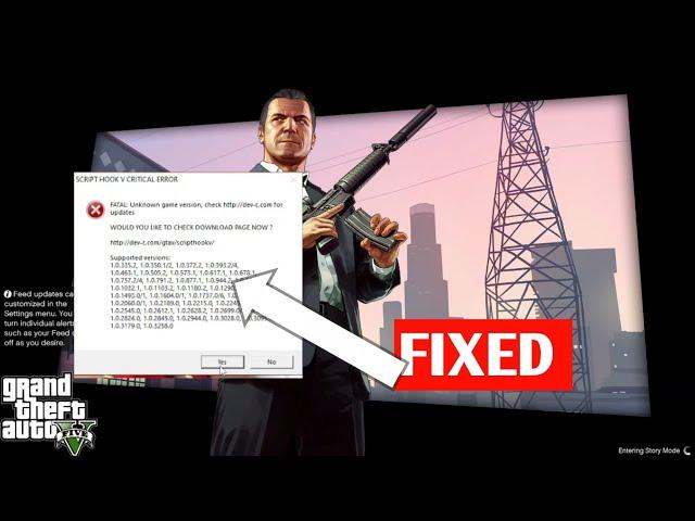 How to Fix Script hook V Critical Error | GTA V Update Error Fix 2024 ToDay