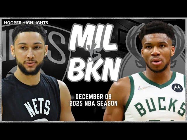 Milwaukee Bucks vs Brooklyn Nets Full Game Highlights | Dec 8 | 2025 NBA Season