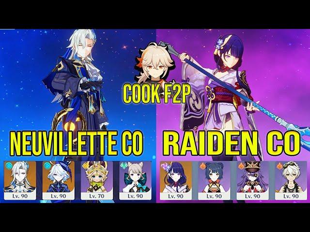 Cook F2P Kazuha At Home Neuvillette C0 & Raiden C0 Spiral AByss Floor 12 Genshin impact