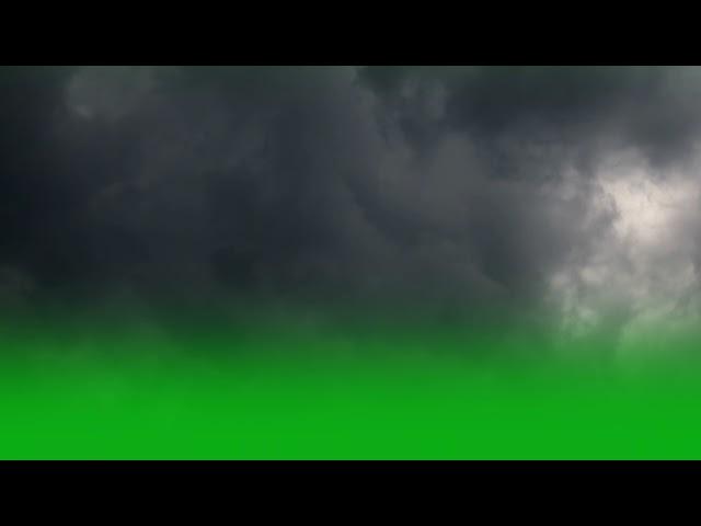 Rainy Black with Thunder Cloud Green Screen Video | Cloud Green Screen Animation