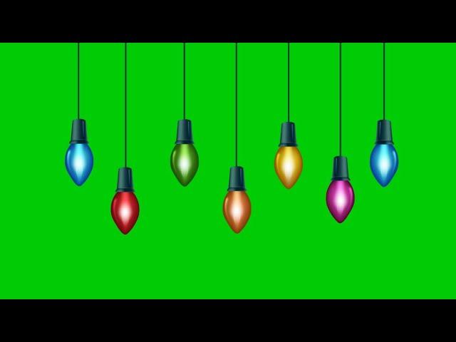 Hanging Festival Colourful Bulbs Light Green Screen video || Crazy Editor