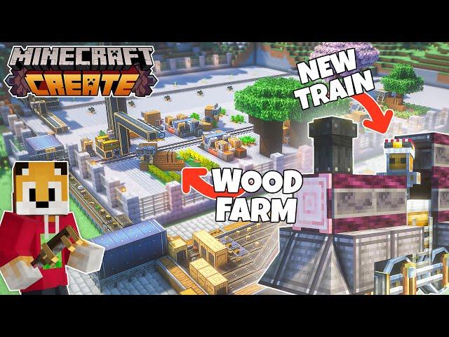 I built a HUGE TREE FARM Minecraft Create Mod