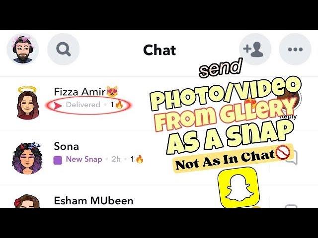 How to send a Photo/video from camera roll as a snap on snapchat