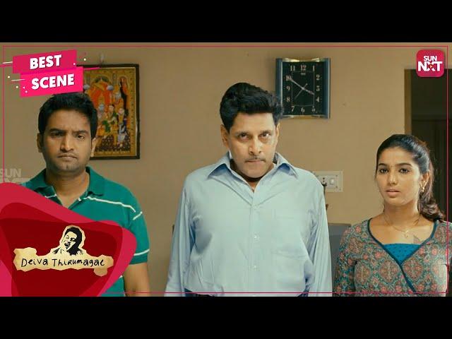 Vikram gets prepared for the IQ test | Deiva Thirumagal | Tamil | Vikram | Anushka Shetty | Sun NXT