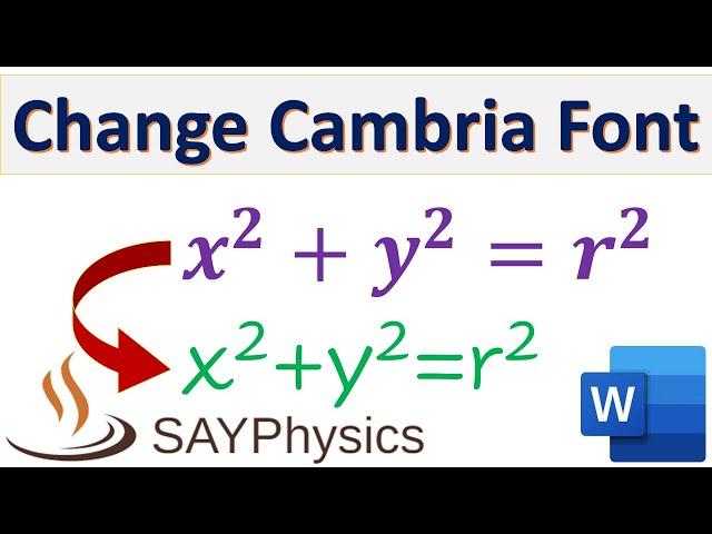How to change the default equation font in MS Word