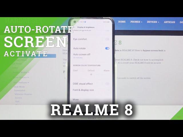 How to Manage Auto-Rotate Screen on REALME 8 – Display Orientation