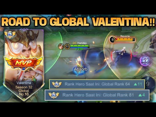 PERFECT GAMEPLAY VALENTINA HANDEY!! ROAD TO GLOBAL VALENTINA, AUTO MODE SERIUS!! - MOBILE LEGENDS