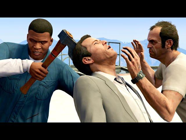 GTA V PC Franklin Kills Trevor And Michael (Editor Rockstar Movie Cinematic Short Film)