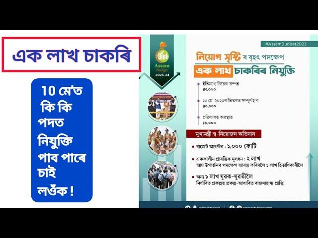 অতি সুখৱৰ 10 মে' ত 40 হাজাৰ নিযুক্তি  কি কি বিভাগত নিযুক্তি পাব পাৰে চাই লওঁক //