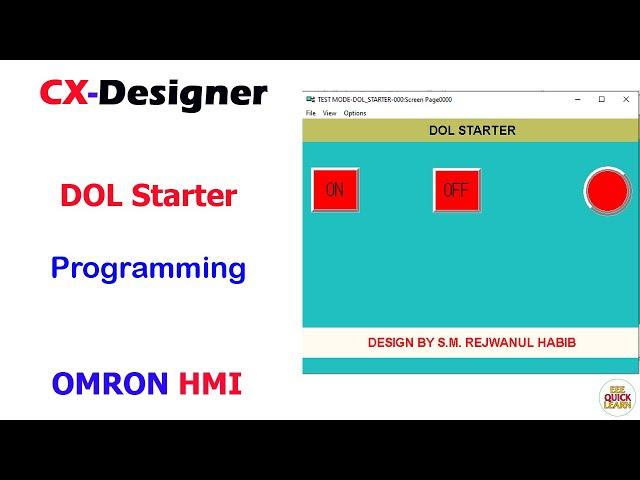 DOL Starter | CX-Designer | Omron PLC & HMI Programming #EEE_QUICK_LEARN