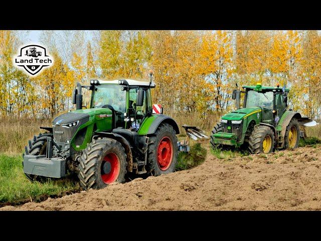 Трактор Fendt 933 спустя год эксплуатации! Вспашка залежных земель вместе с John Deere 8310R.