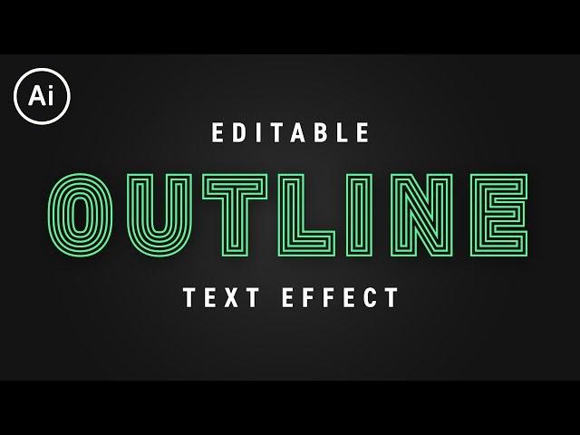 Editable Outline Stroke Text Effect | Illustrator CC Tutorial