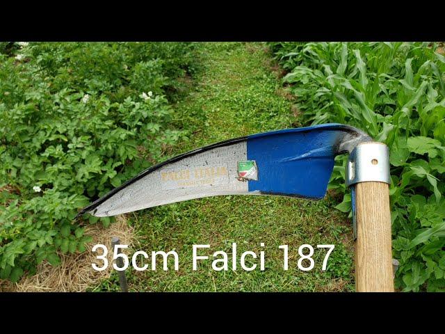 Mowing a Garden Path with a 35cm Falci 187 Scythe Blade