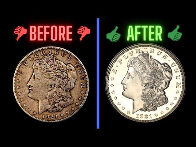 How to clean a dirty coin #cleaningdirtycoins #shorts #satisfying #collectible #restoration #asmr