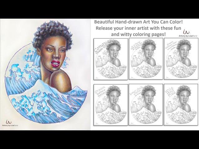 Woman With Wave: Coloring Pages from Artistry by Lisa Marie