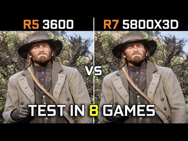 RYZEN 5 3600 vs RYZEN 7 5800X3D | RTX 3080 | Test in 8 Games | 1080p - 1440p | 2022