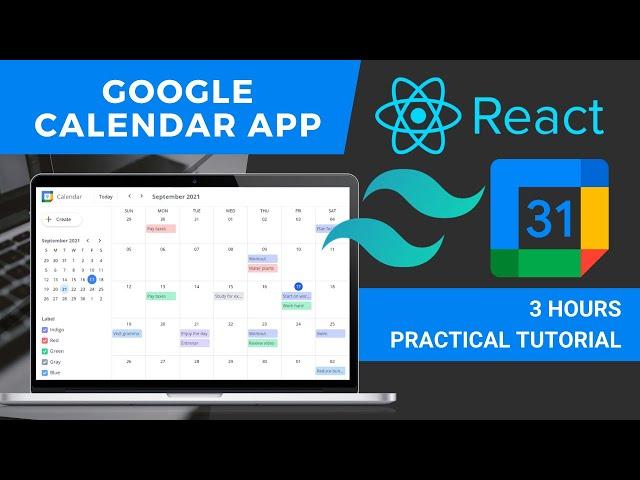 Google Calendar Clone with React - React Hooks ,React Context and Tailwind