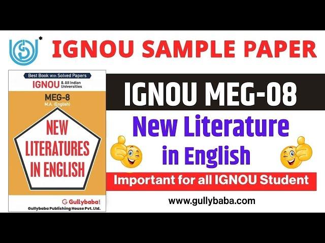 IGNOU MEG 08 Important Questions | IGNOU MEG 08 New Literature in English Questions For Exams 2024