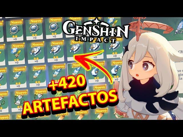 RUTA DE ARTEFACTOS (+420 artefactos y 70K Mora) por Semana | GENSHIN IMPACT ESPAÑOL