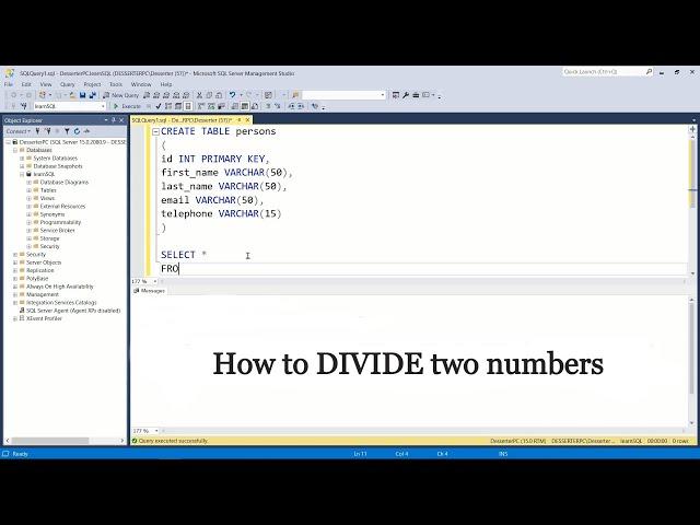 How to DIVIDE TWO NUMBERS in SQL