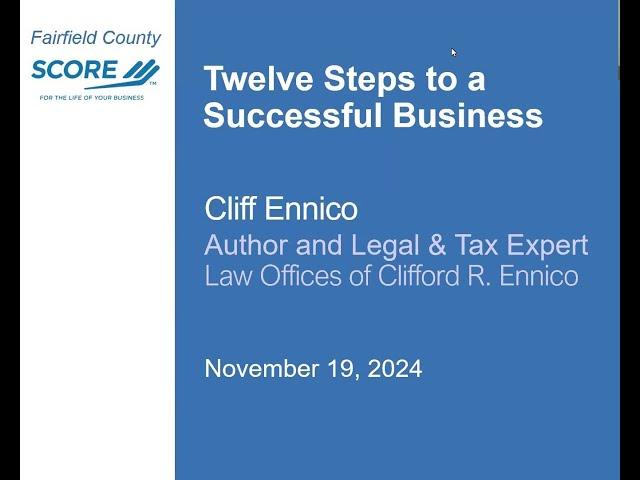 Twelve Steps to a Successful Business - Cliff Ennico