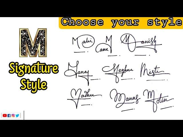 M Signature tips | How to make M Signature | @AnupCalligraphy #signature #signaturestyle