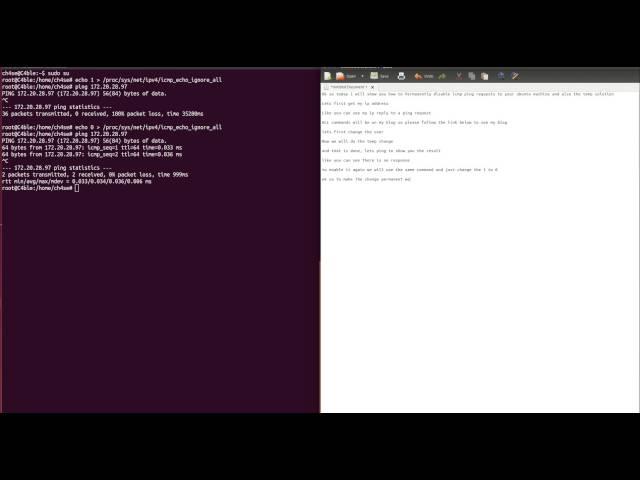 Ubuntu Disable ICMP / Enable ICMP (Ping) Temp and Permanent Solution