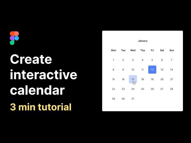 Interactive Calendar (Date Picker) in Figma