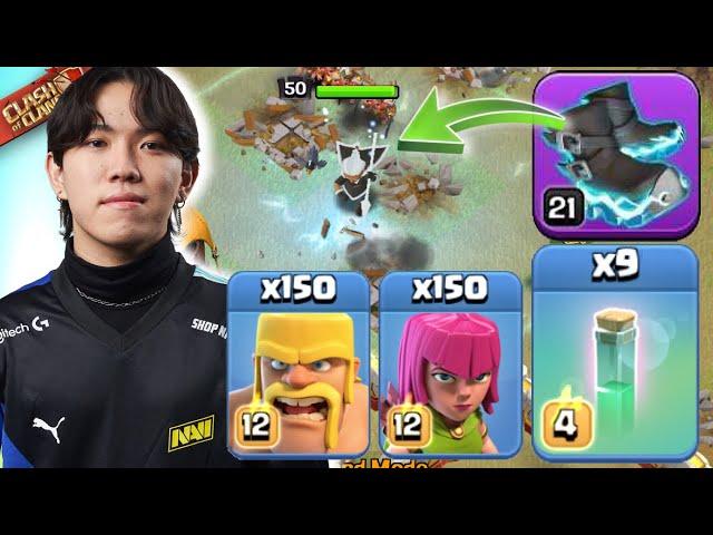 KLAUS attempts IMPOSSIBLE TH17 BARCH with ELECTRO BOOTS on HARD MODE! Clash of Clans