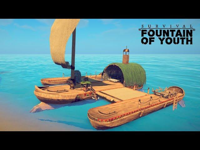 Building The Best Boat For New Update ~ Survival Fountain Of Youth